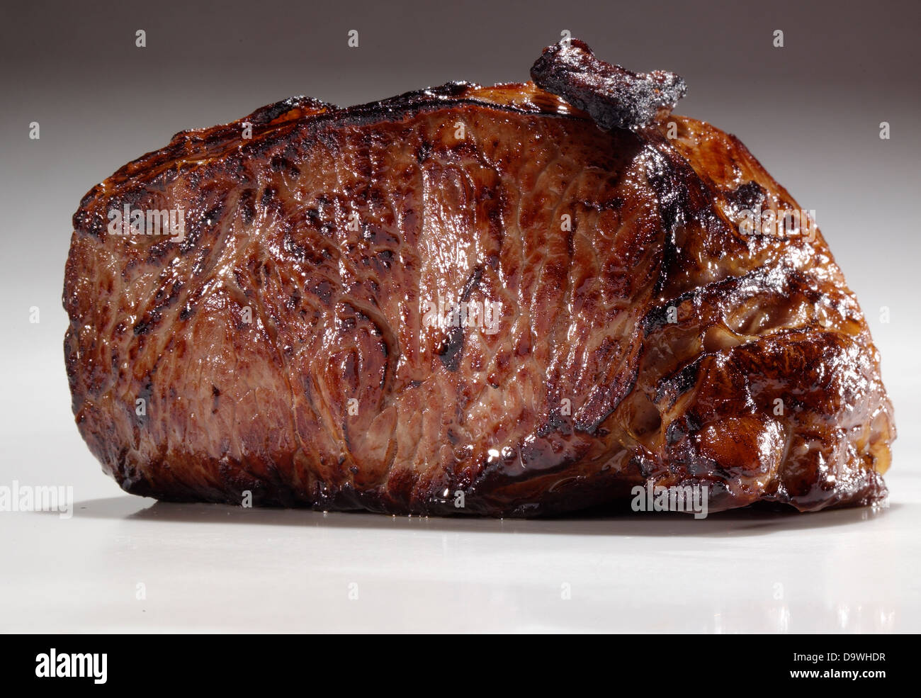 well done piece steak Stock Photo