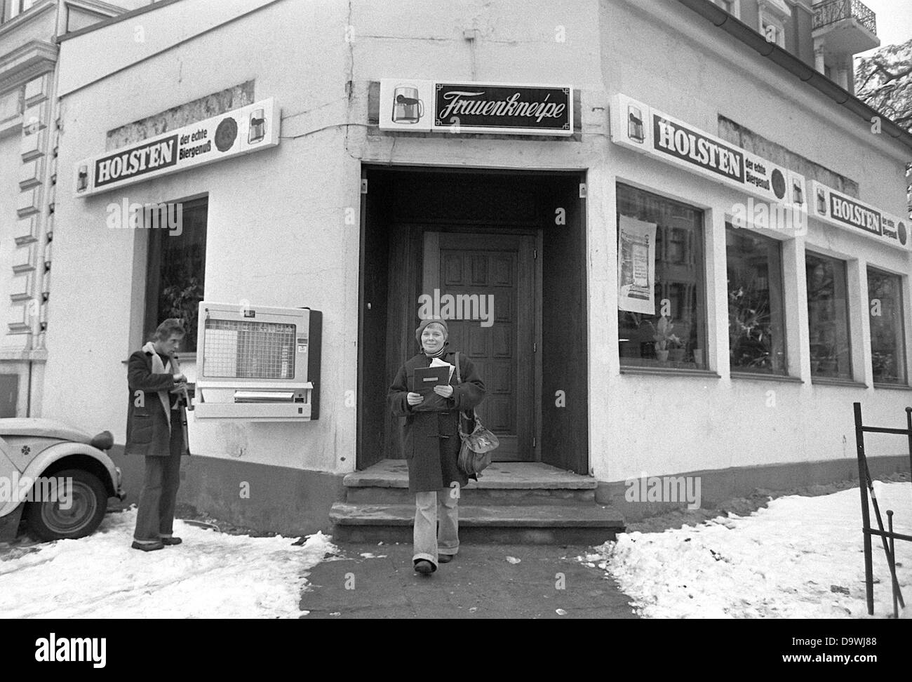 The Women's Pub in Hamburg, photographed on the 19th of January in 1977. The pub is for women only, men are not allowed. The pub was founded by fifteen women. The aim is to enable free relationships between women without any dictate of behaviour. Stock Photo