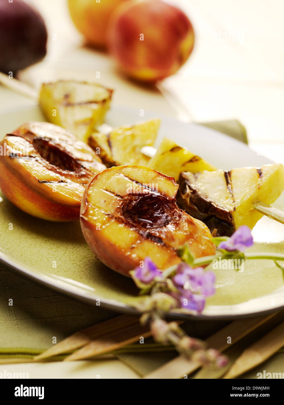 grilled fruits Stock Photo