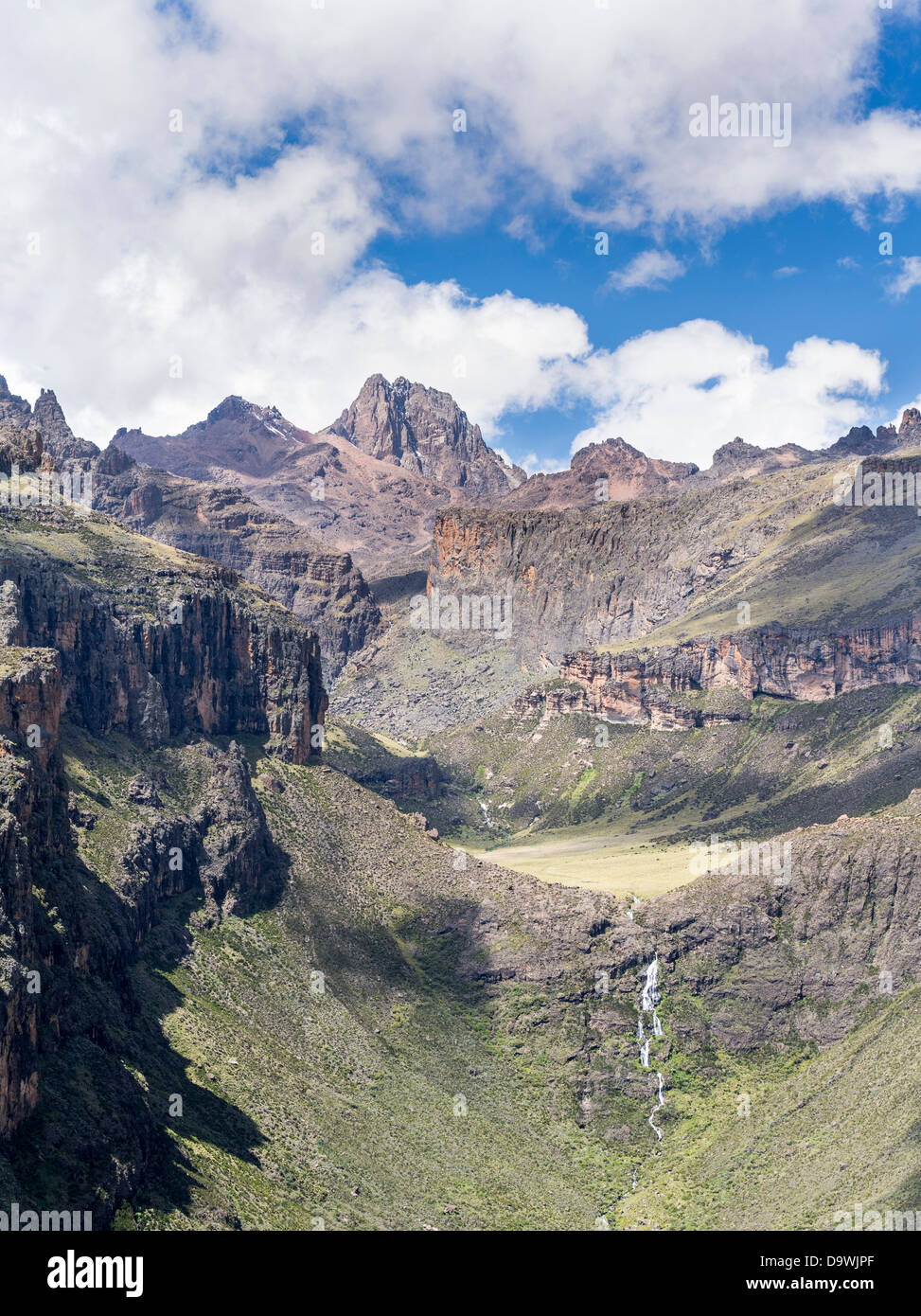 Africa, Kenya, Central Mount Kenya National Park. Peaks Batian and ...