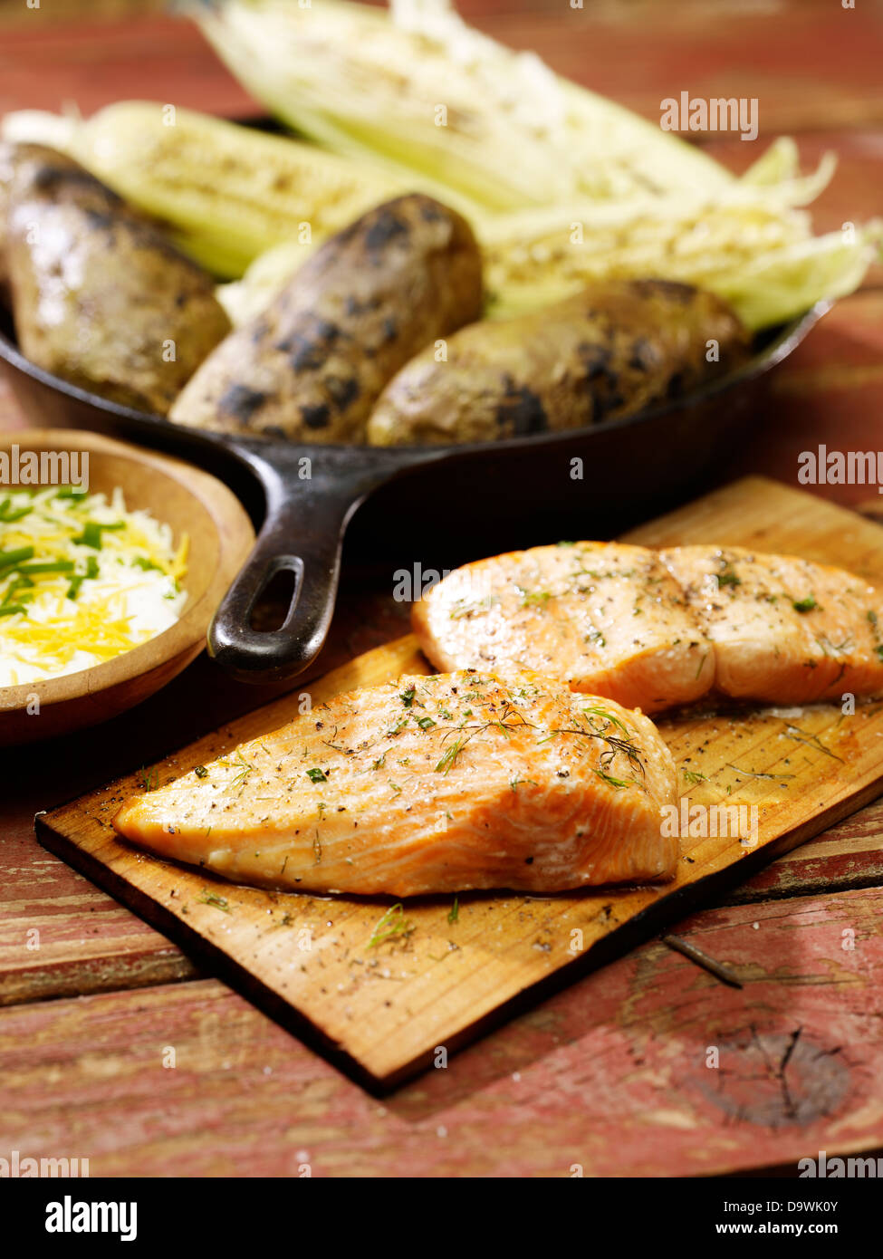 grilled salmon Stock Photo