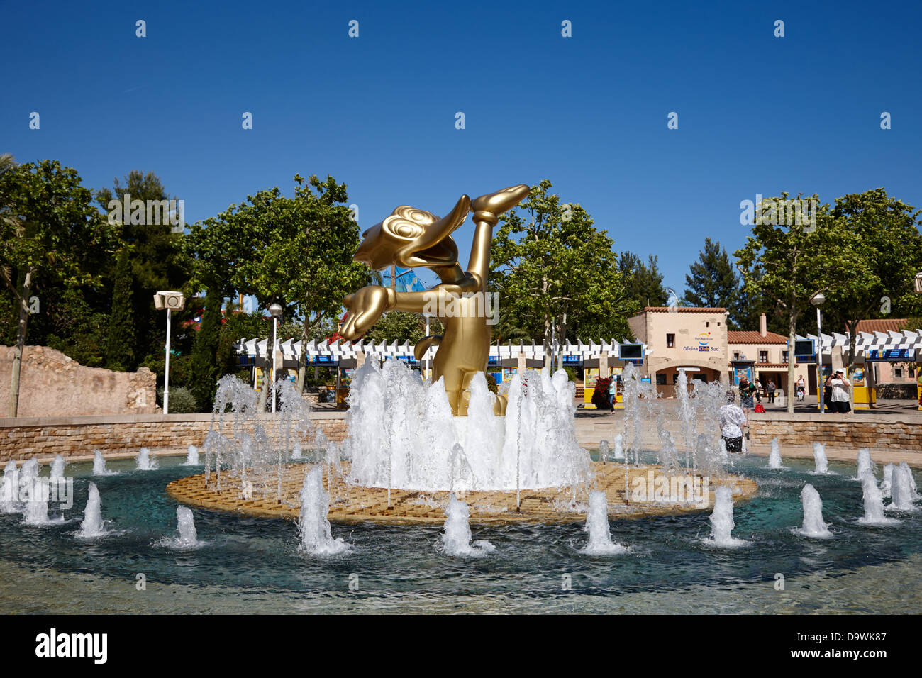 woody woodpecker fountain at entrance to portaventura theme park salou