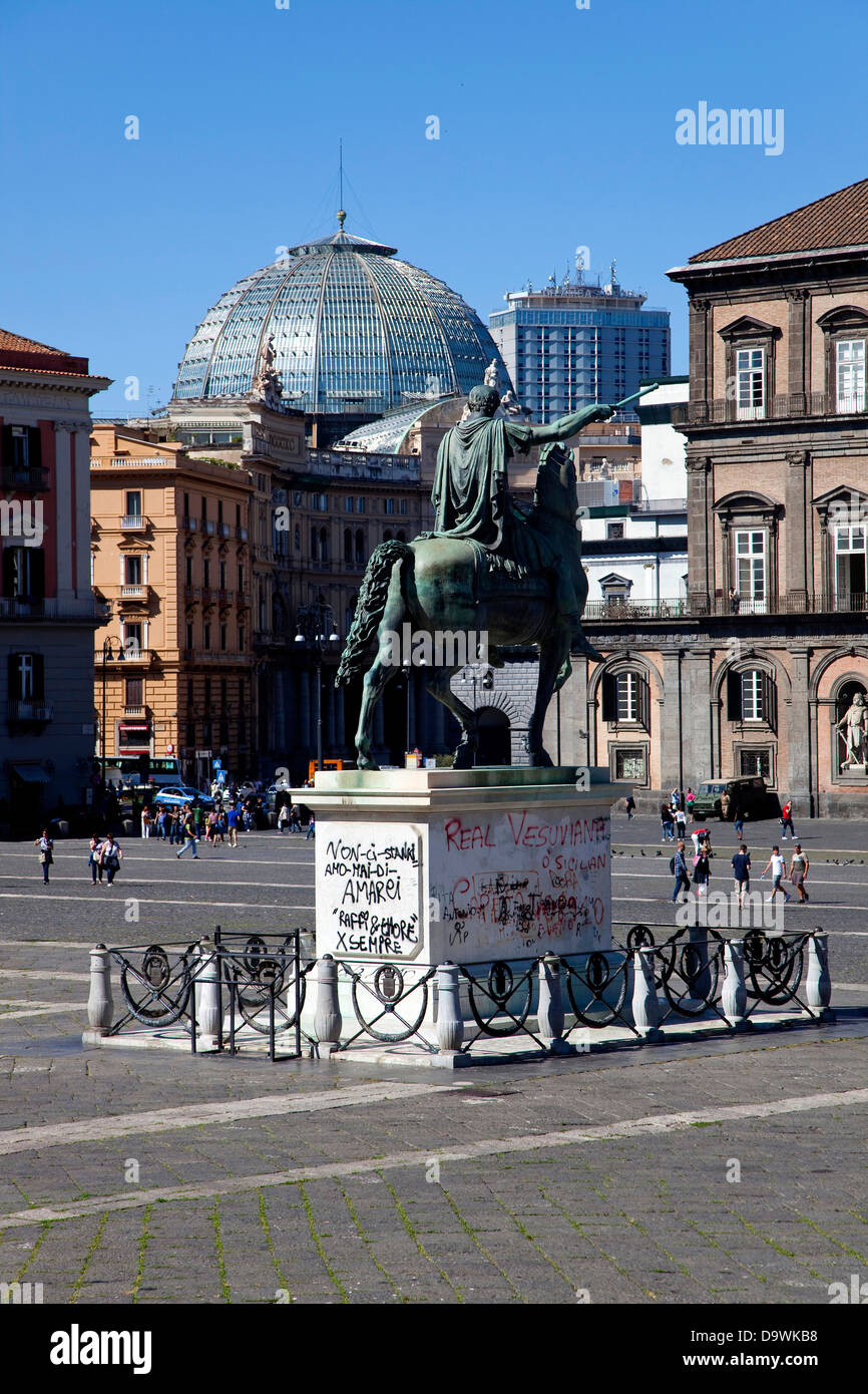 Palazzo Reale, Royal Palace in Piazza Plebiscito, Naples, Napoli, Campania, Italy, Italia. Monuments and landmarks Stock Photo