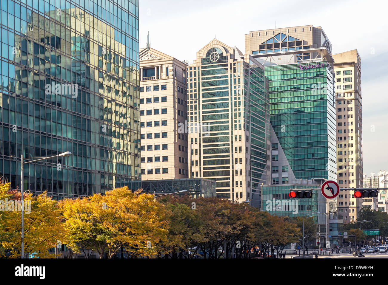 Buildings in the modern business and shopping district of Gangnam-gu, Seoul, South Korea, Asia Stock Photo