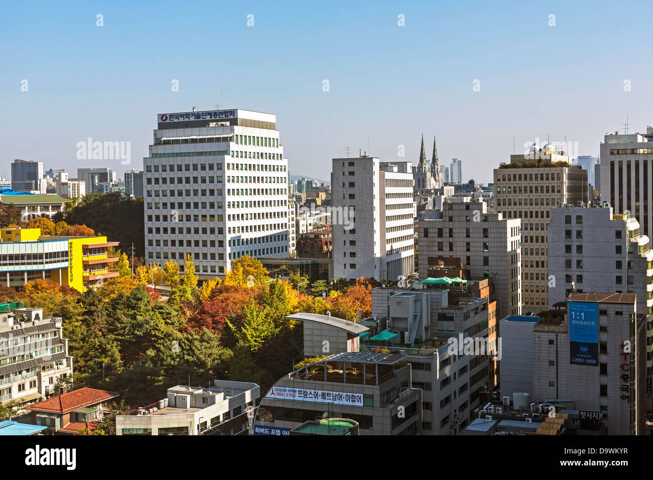 Elevated view over the modern district of Gangnamgu, Seoul, South Korea, Asia Stock Photo Alamy
