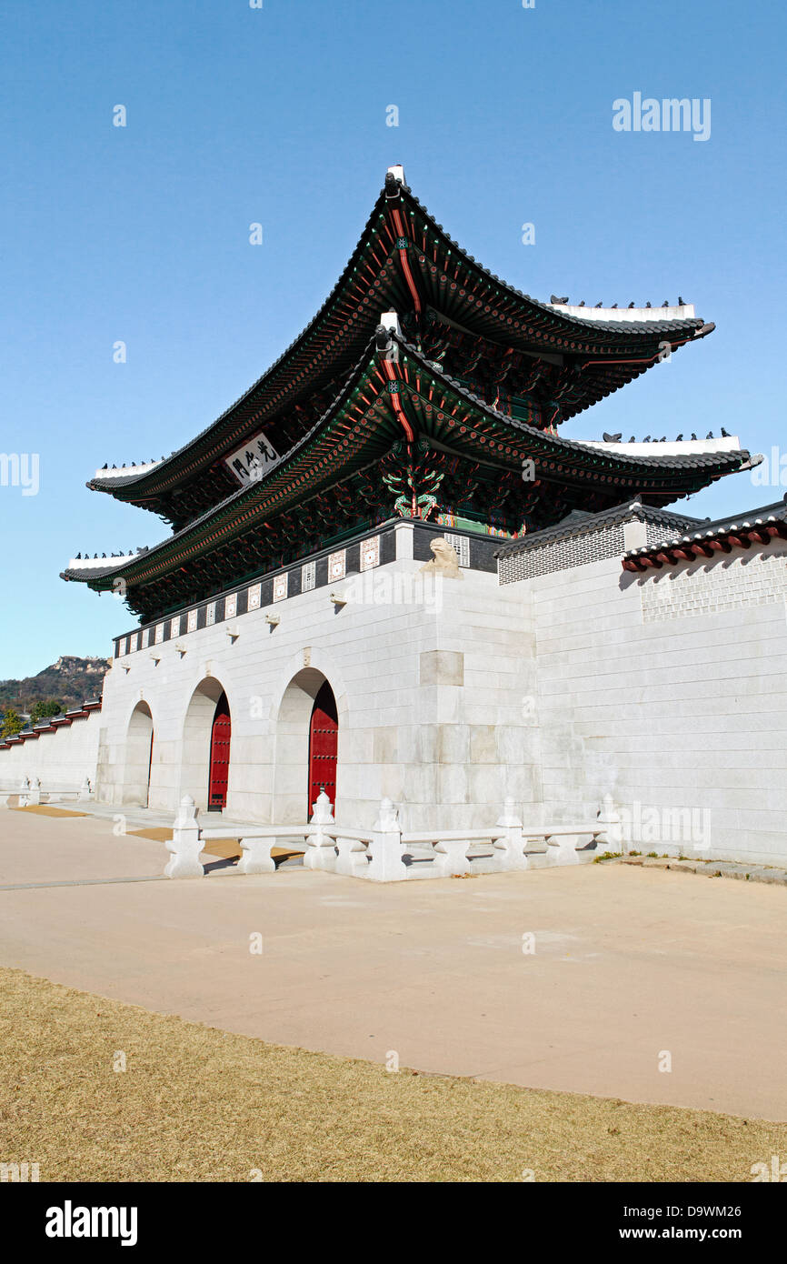 Gyeongbokgung Palace, Palace of Shining Happiness, Seoul, South Korea, Asia Stock Photo