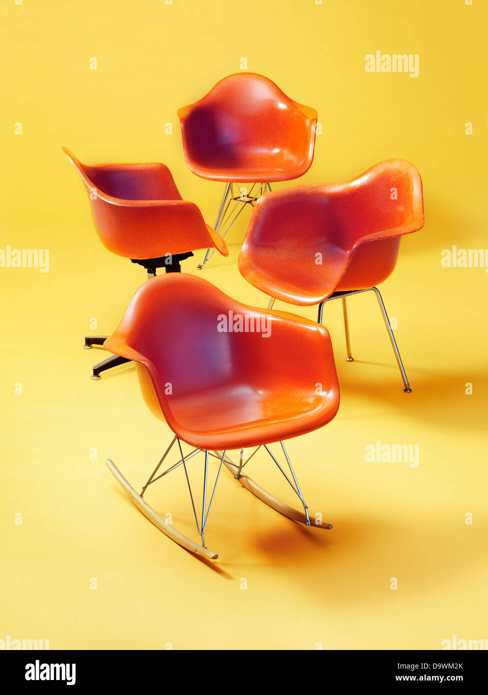 orange chairs Stock Photo