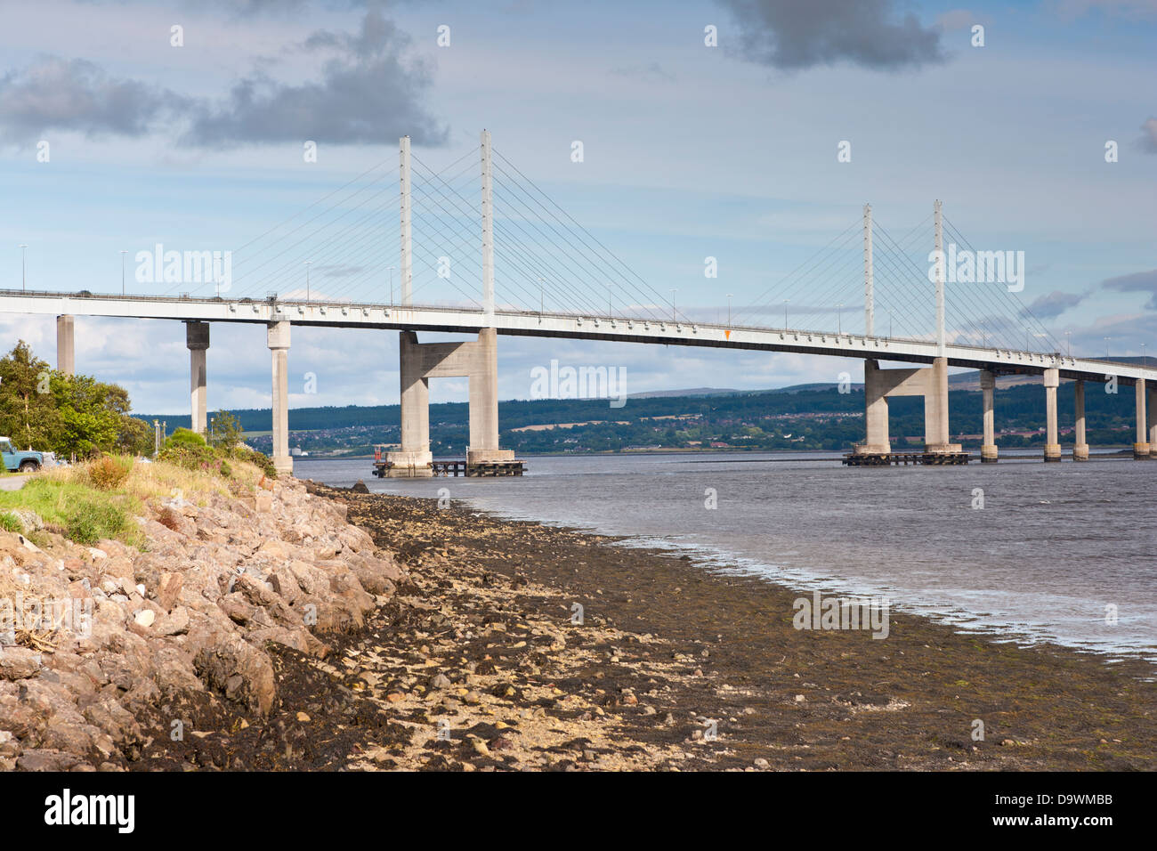 Kessock Bridge over the Beauly Firth  viewed from North Kessock,Inverness;Scotland Stock Photo