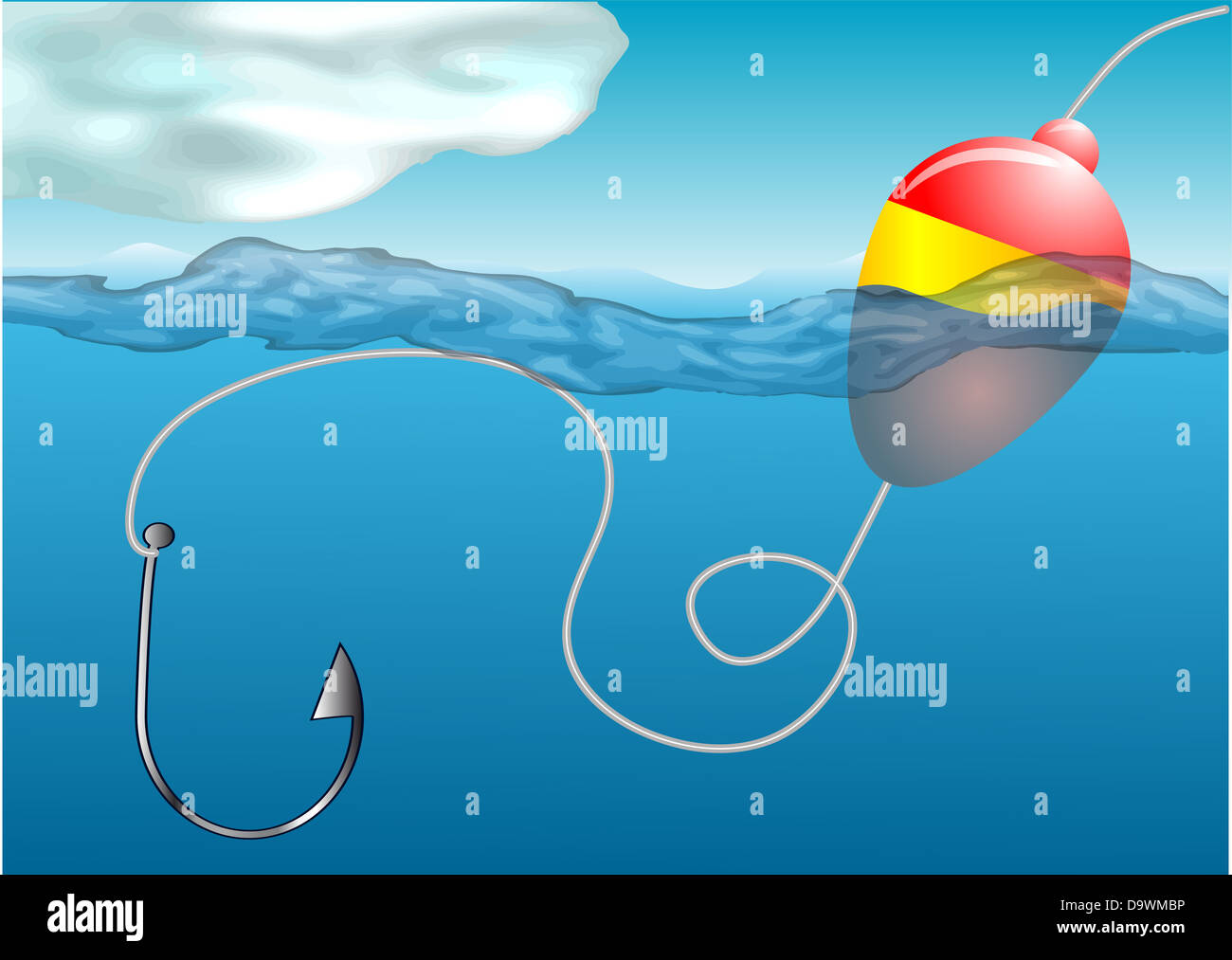 fishing float and hook Stock Photo Alamy