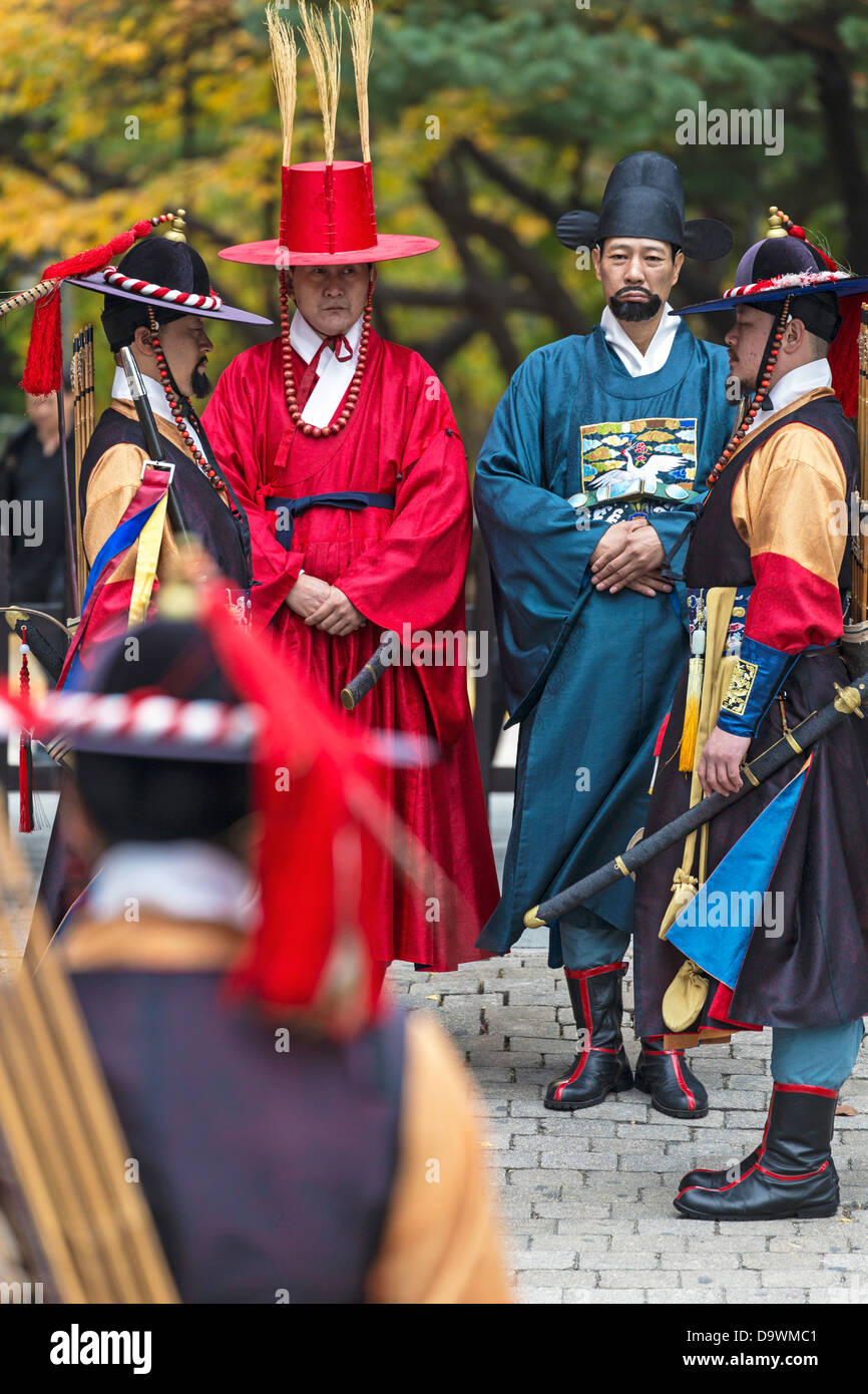 Changing of the Guard Ceremony, Deoksugung Palace, Gwanghwamun, Seoul, South Korea, Asia Stock Photo