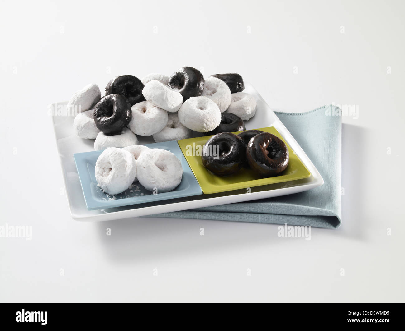 black and white donuts Stock Photo