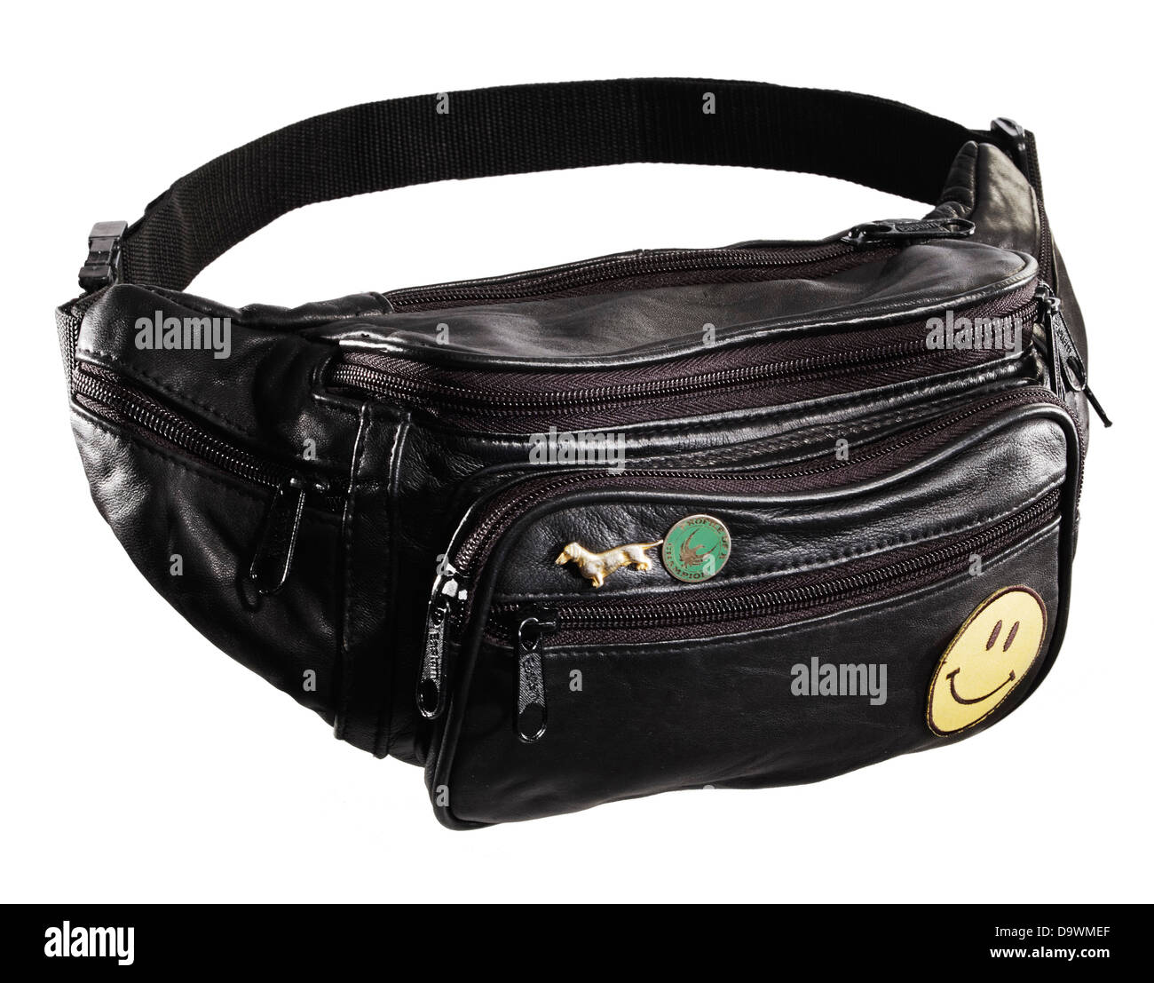 Waist bag for womens stylish and classy black color leather waist pouch  fanny pack girls daily use bag