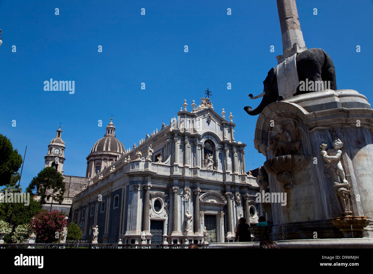 Duomo, baroque cathedral and square in Catania, Sicily, Sicilia, Italy, Italia Stock Photo