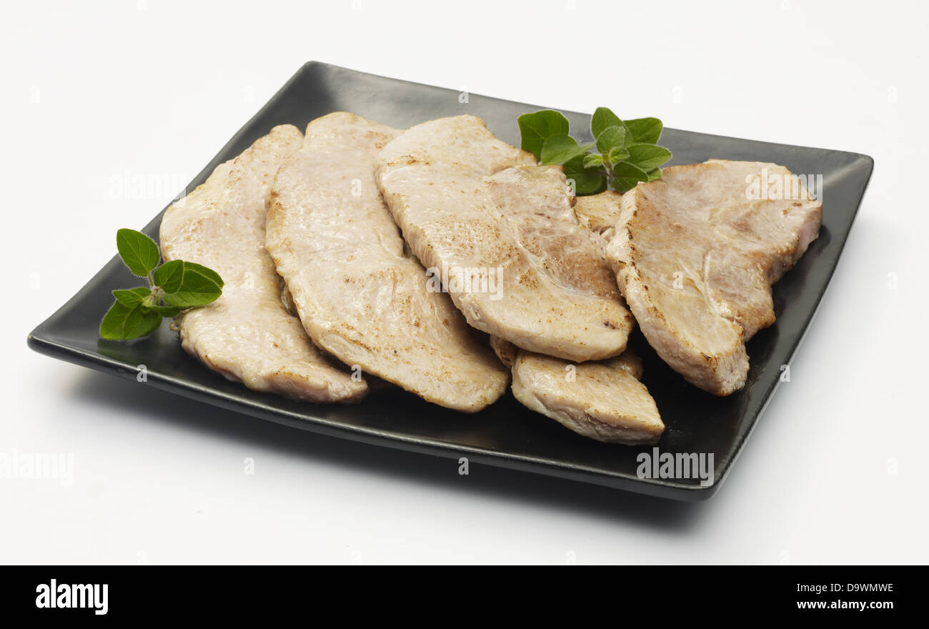 prepared pork boneless loin chop Stock Photo - Alamy