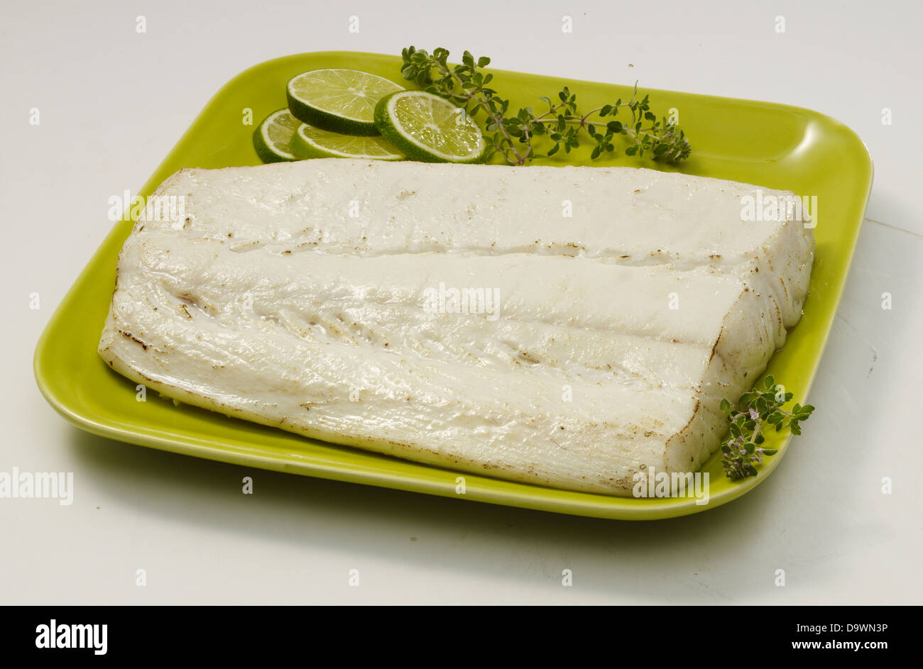 prepared halibut Stock Photo