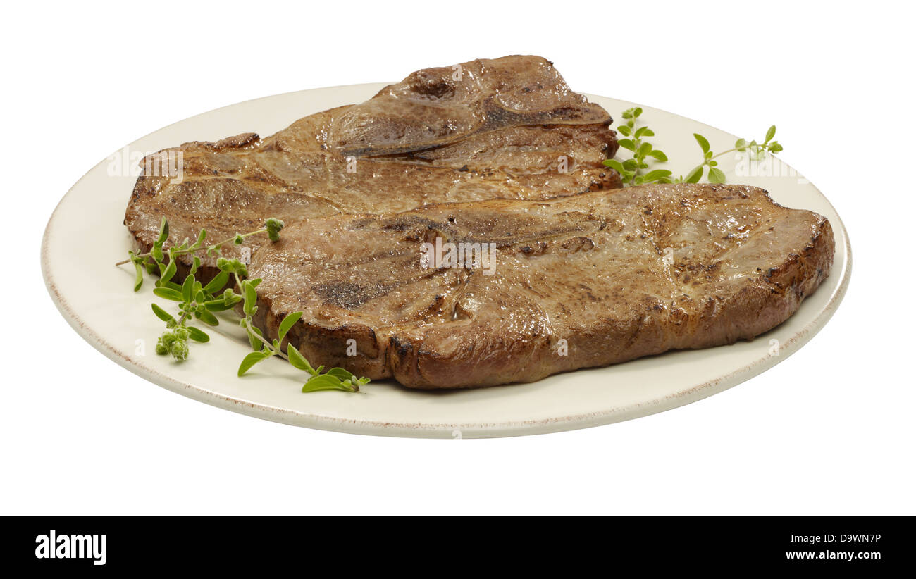 prepared pork shoulder steak Stock Photo
