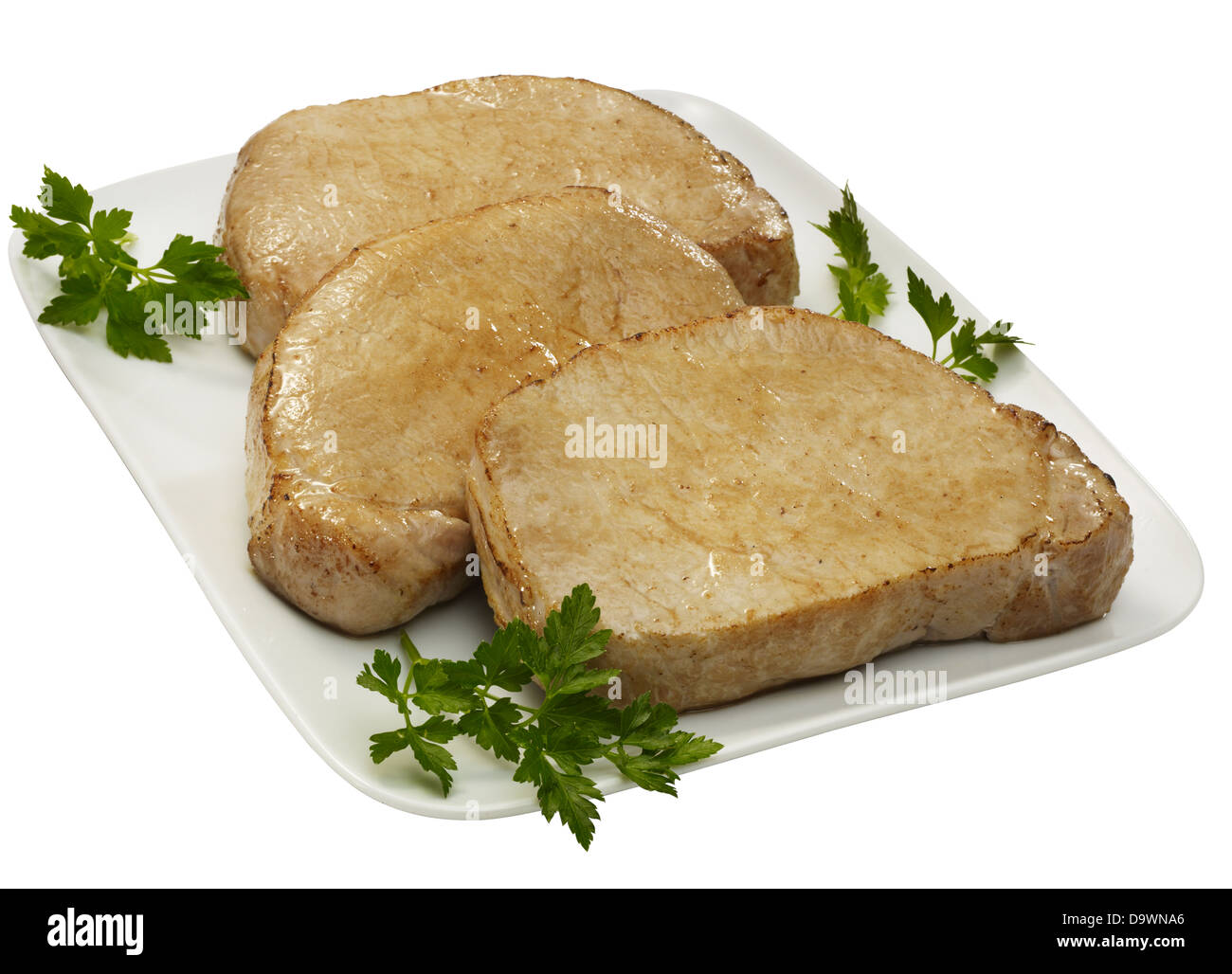 prepared pork loin chop boneless Stock Photo