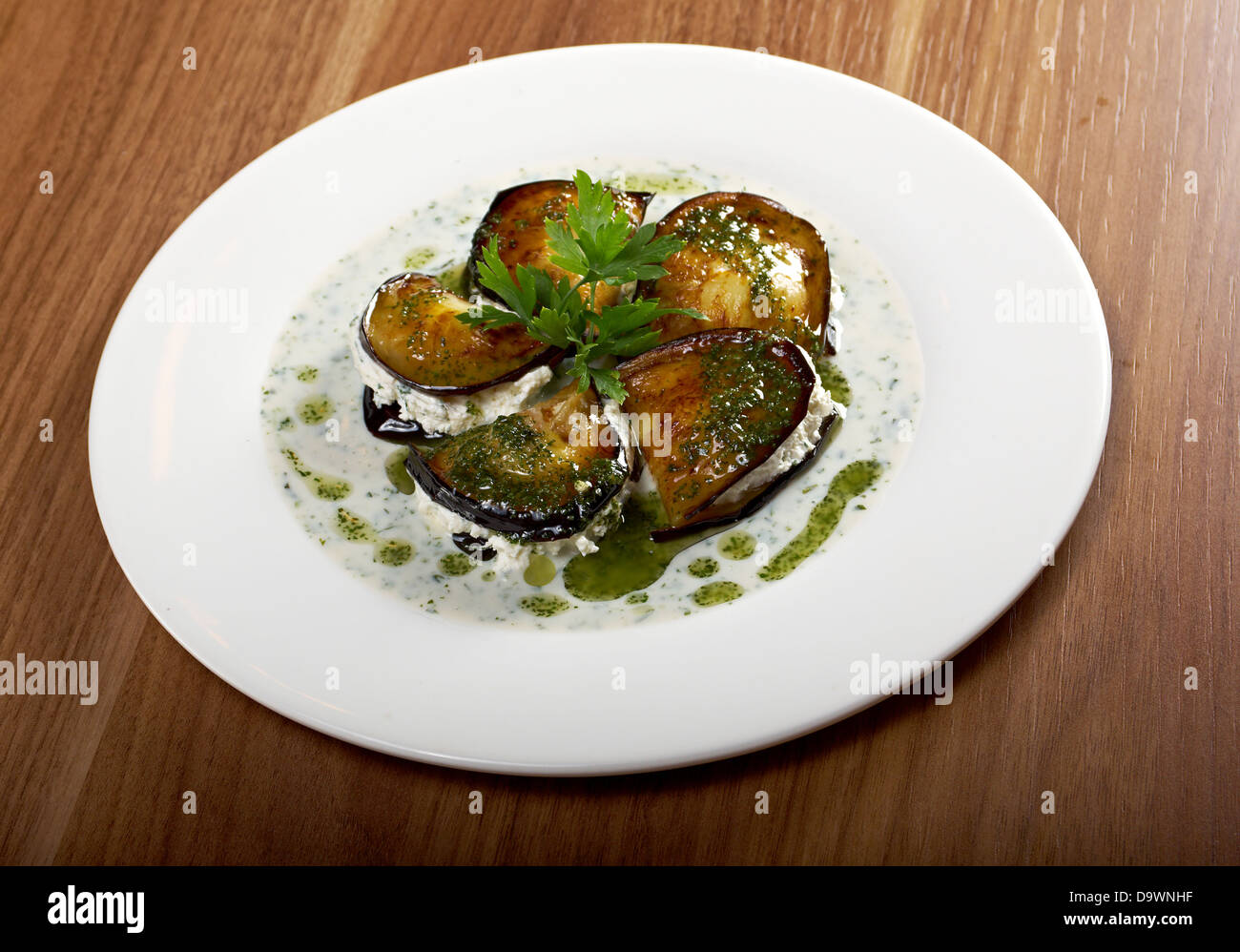 roasted eggplant with mozzarella.closeup Stock Photo Alamy