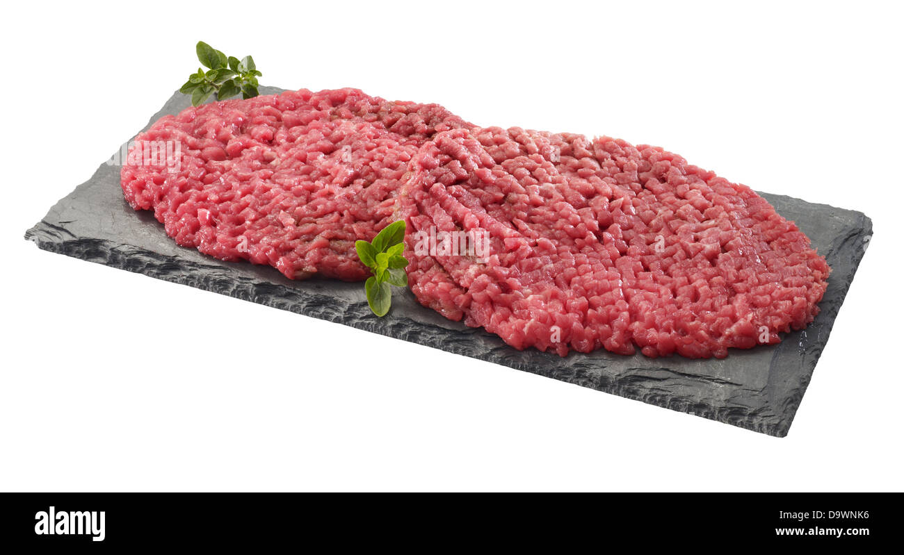 Raw beef cubes steak Stock Photo