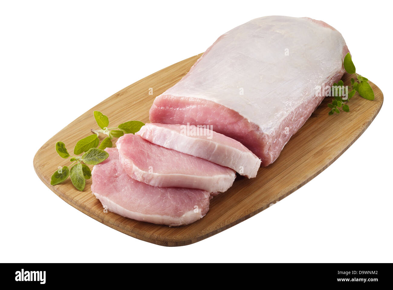 raw pork loin boneless Stock Photo
