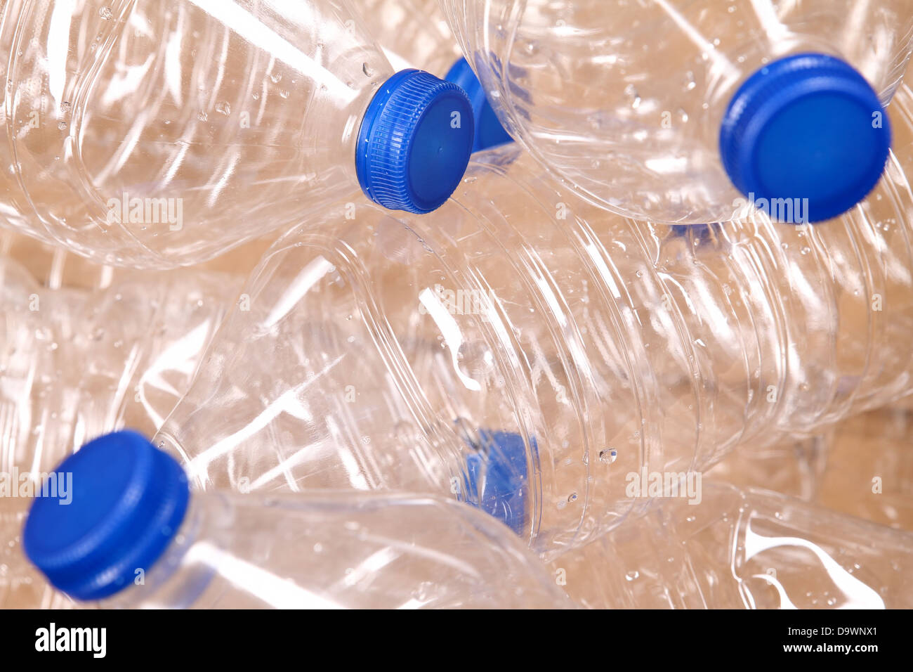 Bottles of water for recycling background Stock Photo