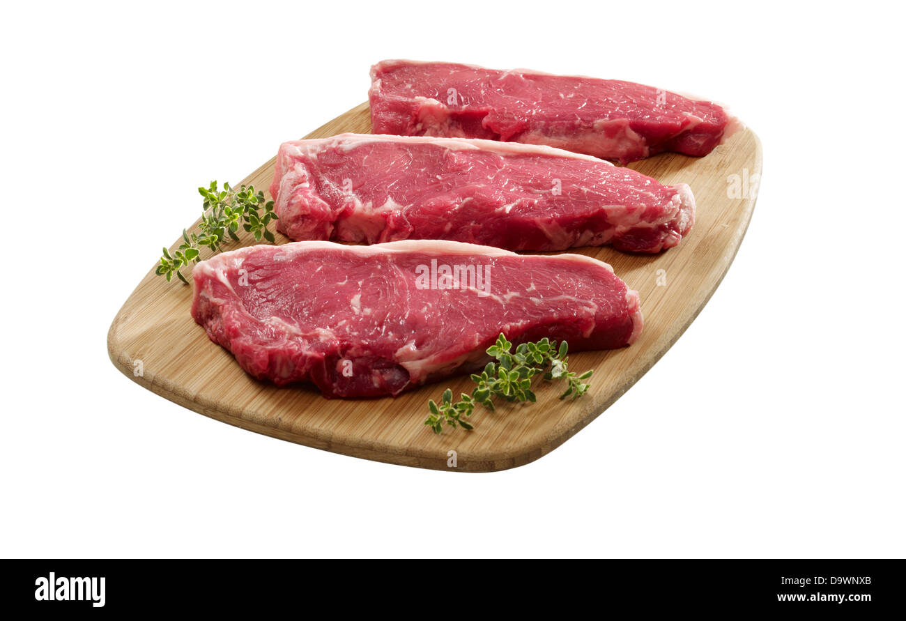 raw new york steak Stock Photo