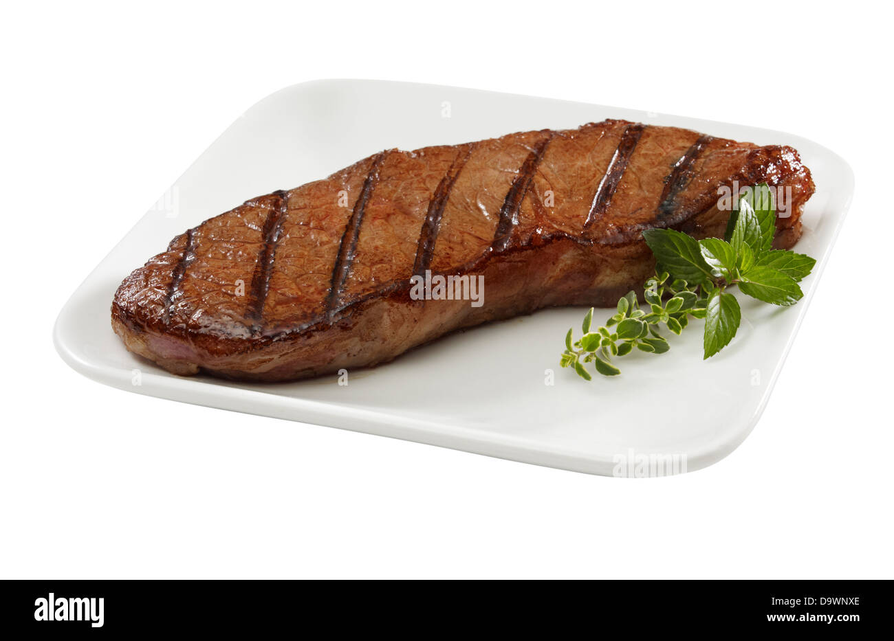 cooked new york steak Stock Photo