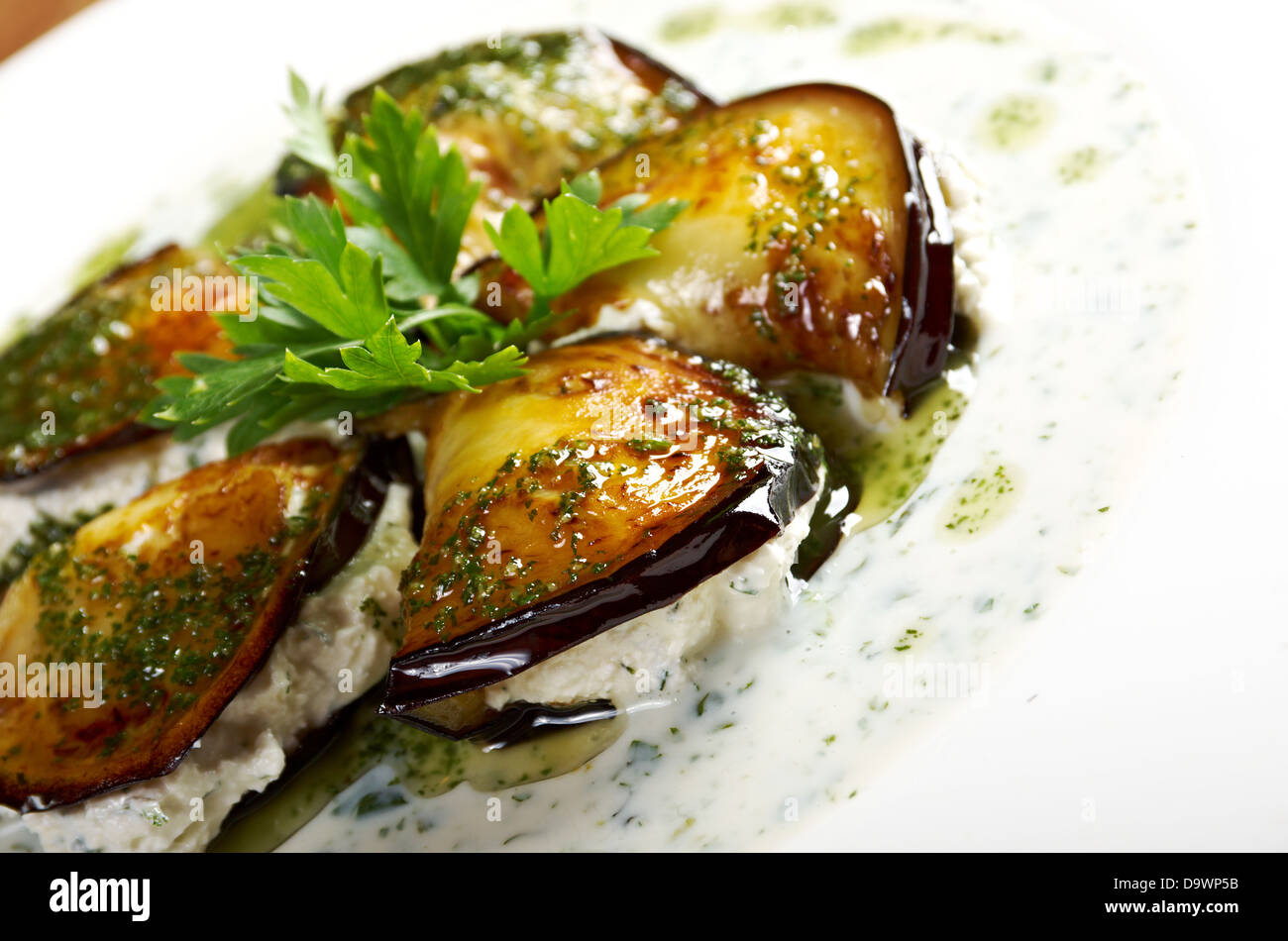 roasted eggplant with mozzarella.closeup Stock Photo Alamy