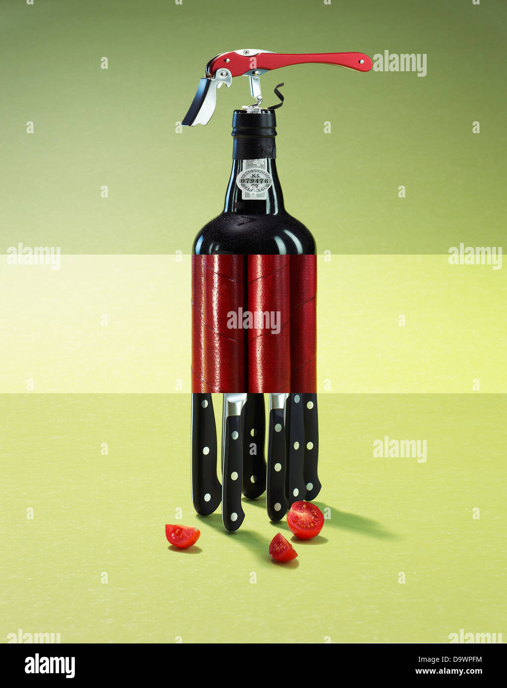 conceptual wine bottle Stock Photo