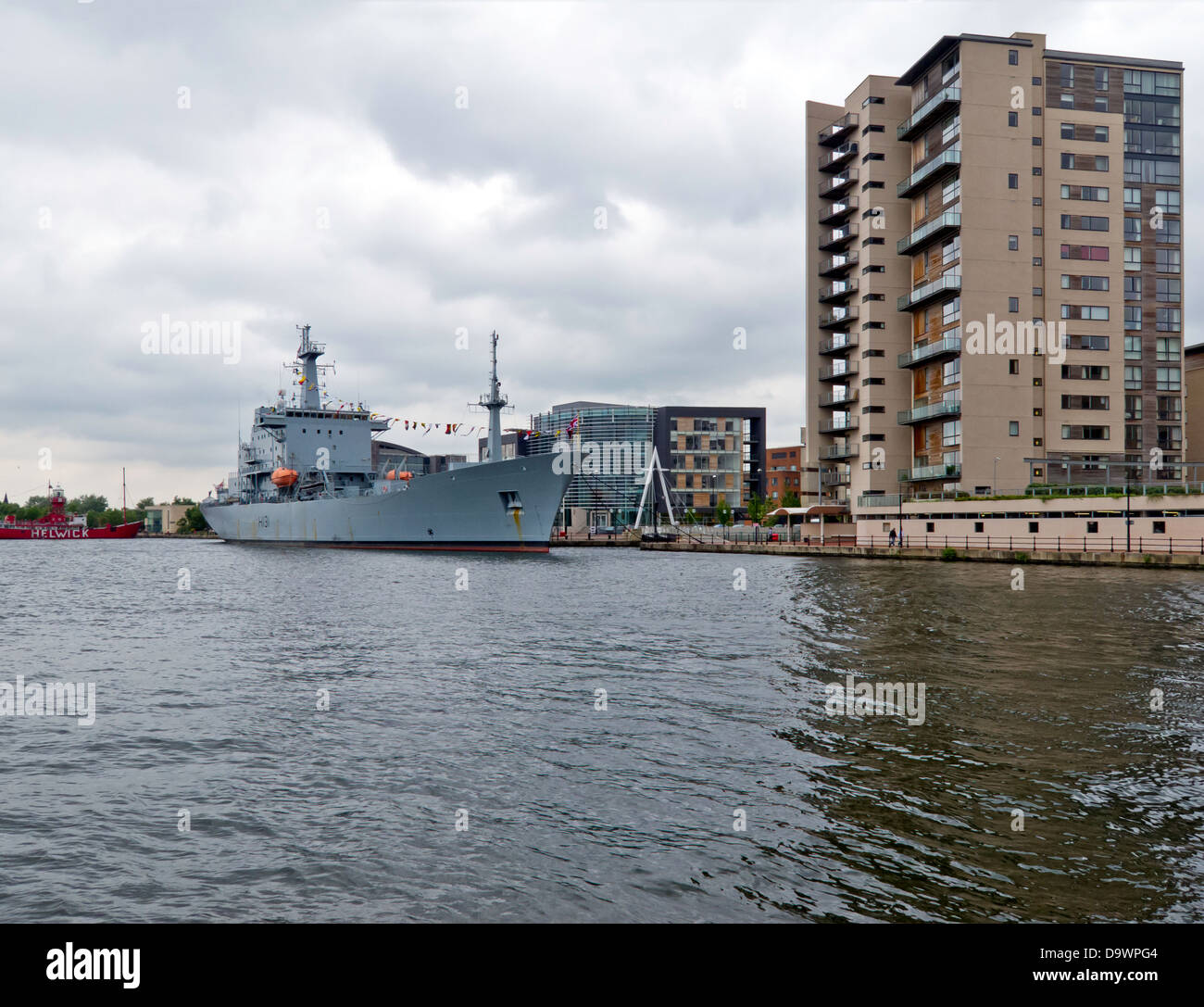 Hms Scott Royal Navy Survey Vessel In Cardiff Stock Photo - hms scott royal navy survey vessel in cardiff
