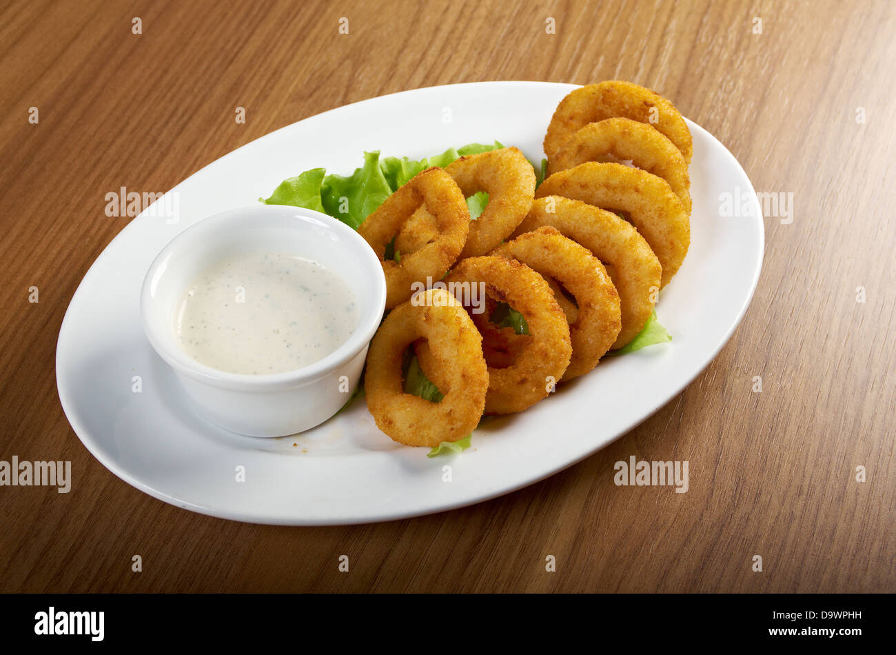 Onion Rings Breaded and Deep Fried Until Crispy Stock Photo Alamy