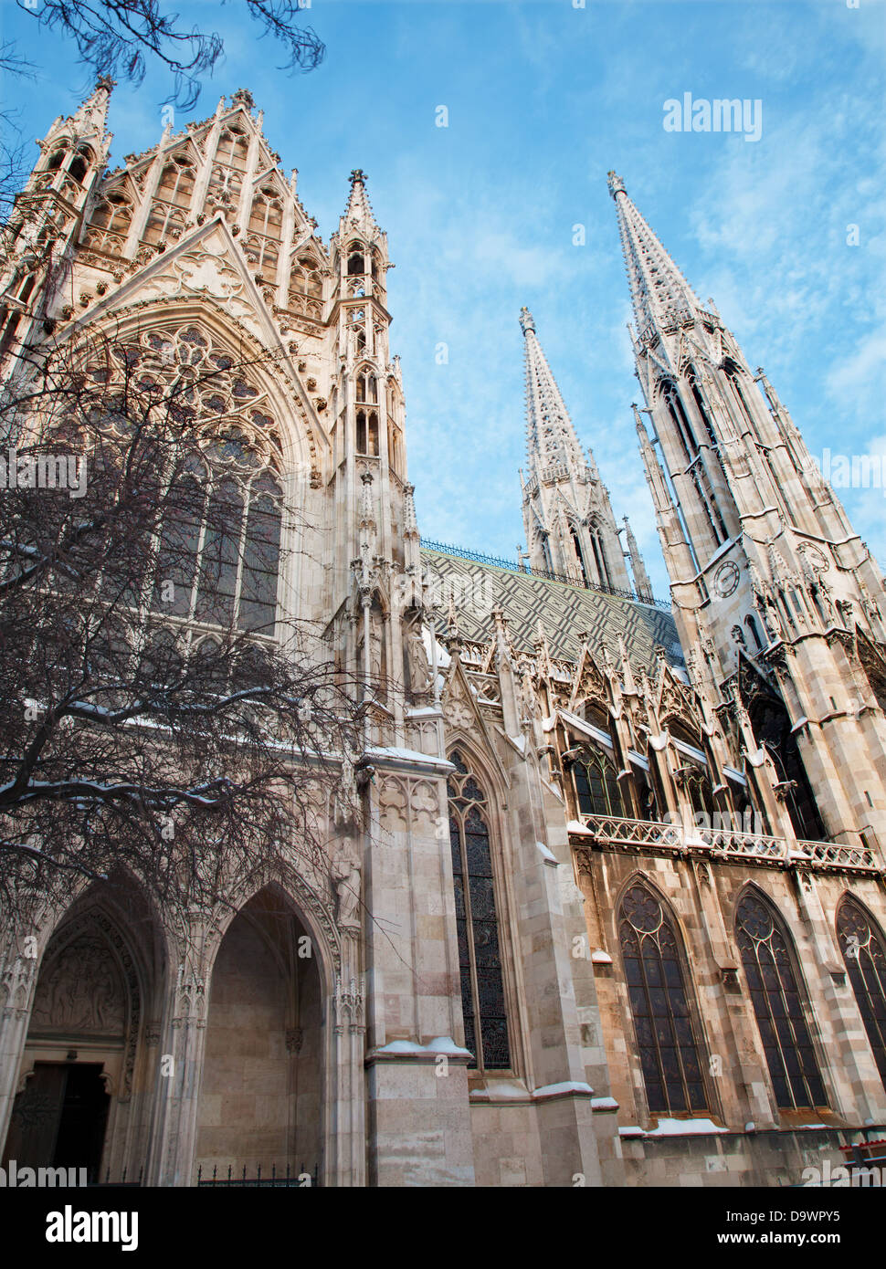 Vienna - South portal of Votivkirche Stock Photo