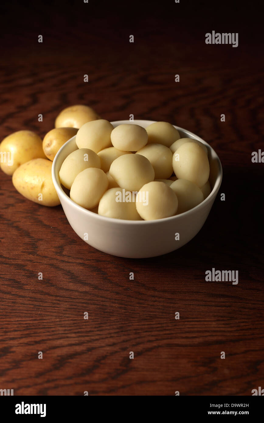 peeled potatoes Stock Photo