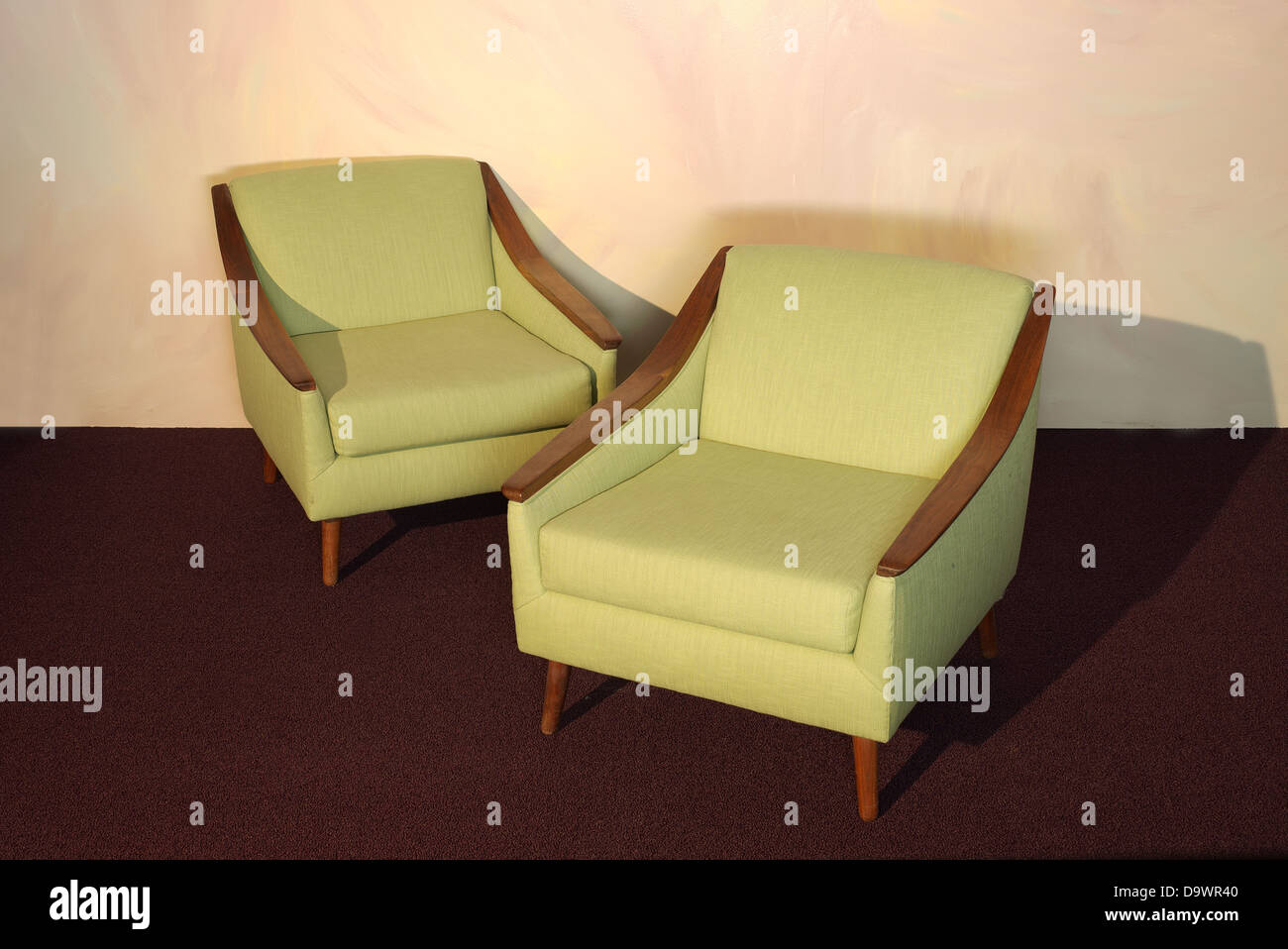 green chairs Stock Photo