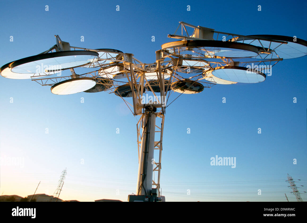 Stirling Solar power systems solar dish engine at the STAR Center