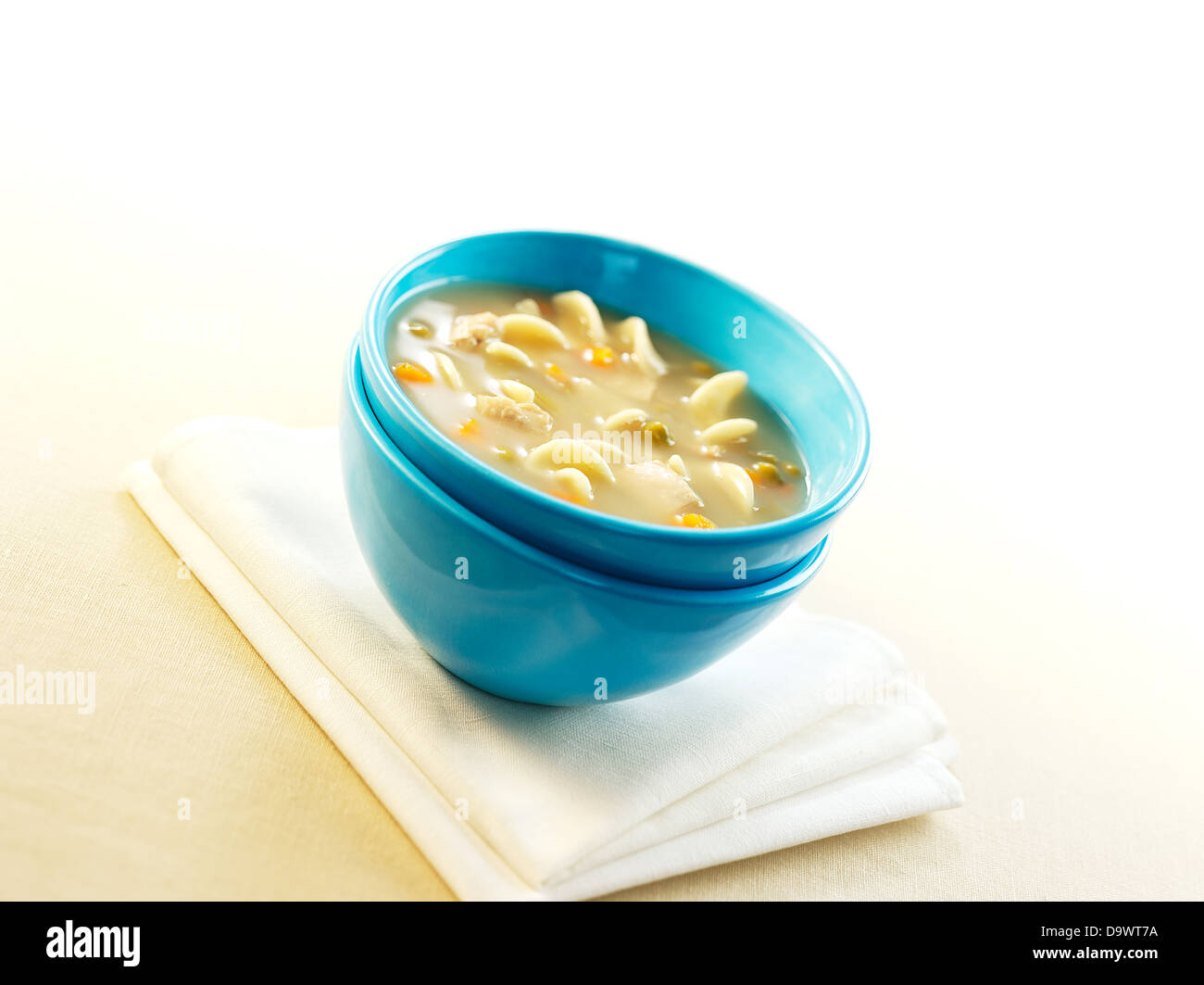 chicken noodle soup Stock Photo