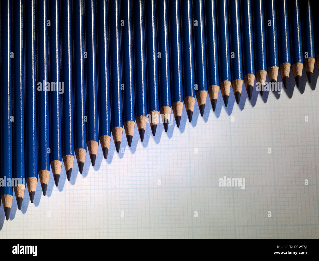 Pencils curve Stock Photo