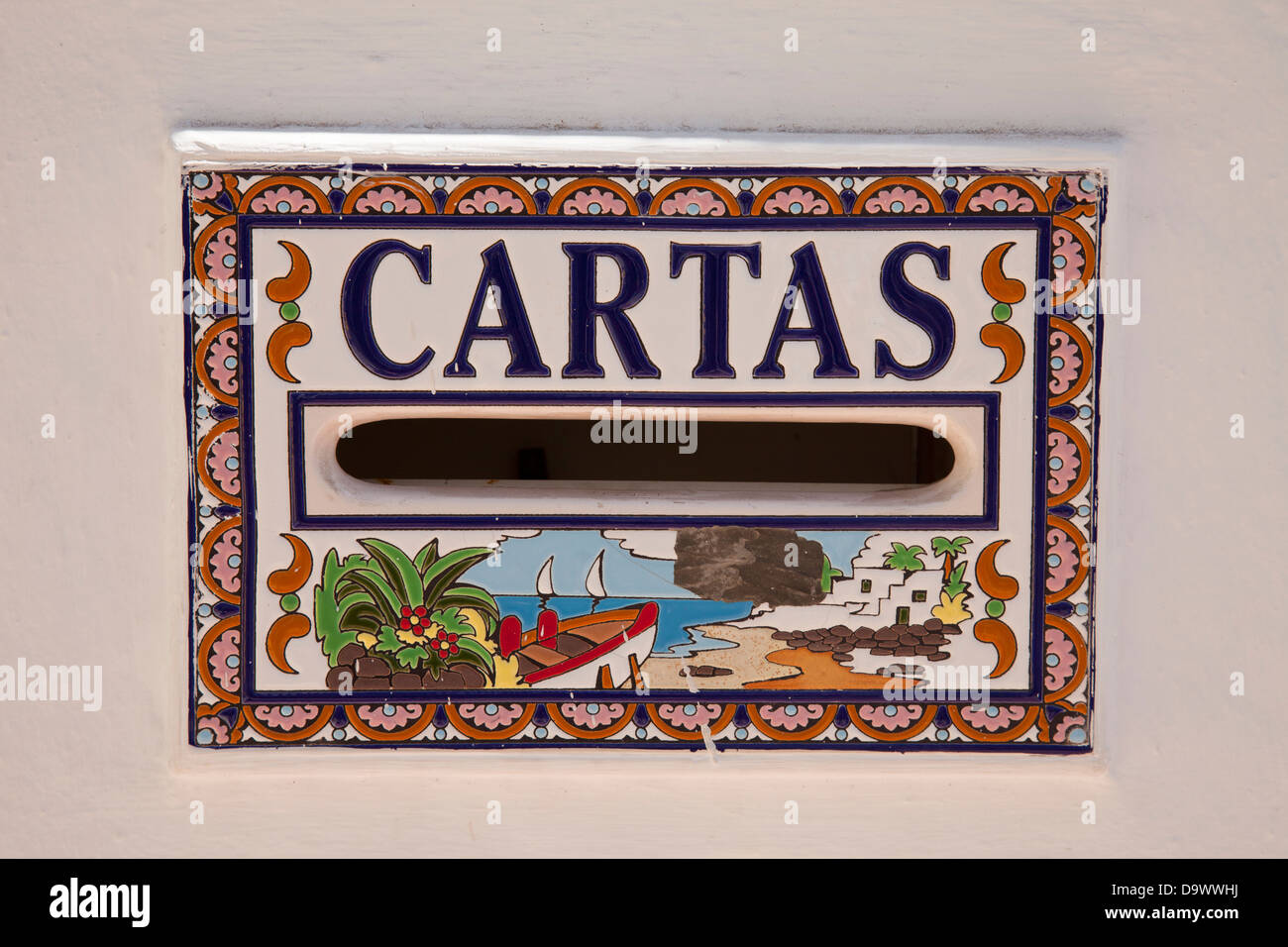Letter slot, Nerja, Costa del Sol, Andalusia, Spain, Europe Stock Photo