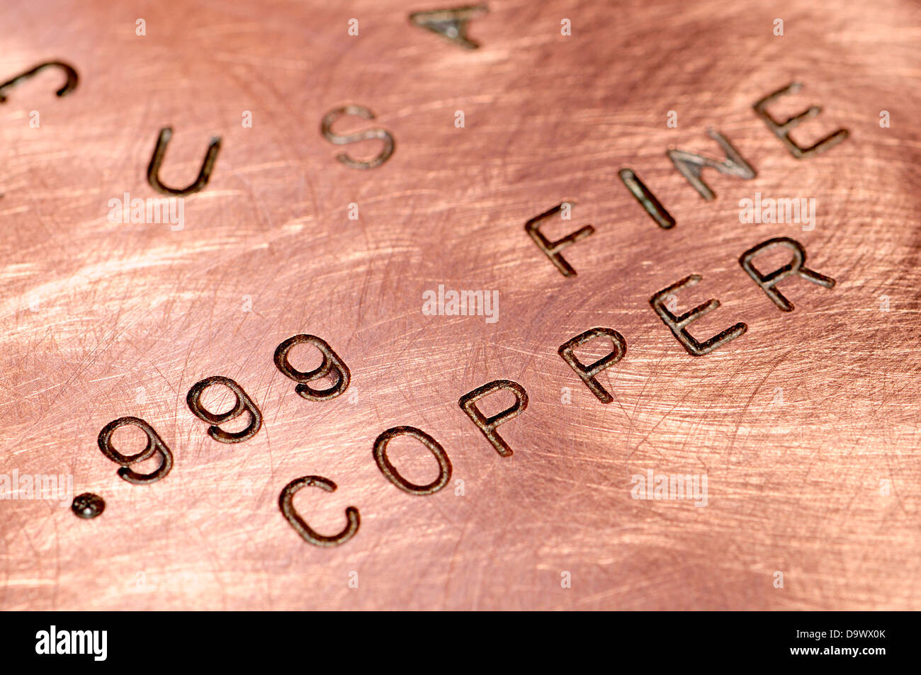 Copper bullion 250g ingot of .999 purity Stock Photo Alamy