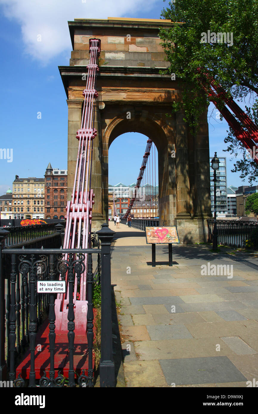 South Portland Street Suspension Bridge Glasgow - 1853 George Martin Stock Photo