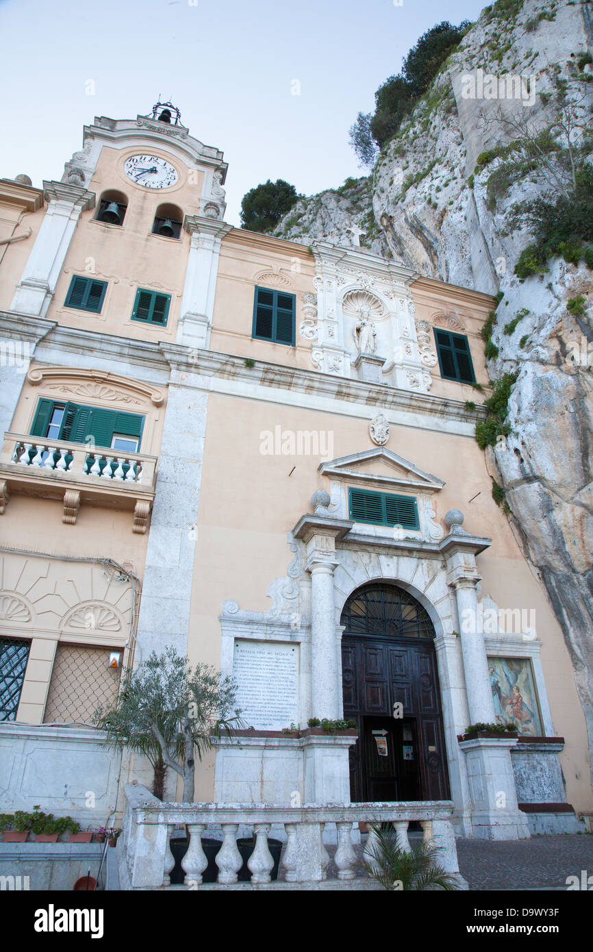 PALERMO - APRIL 9: Santuario di Santa Rosalia with the holy cave. Stock Photo