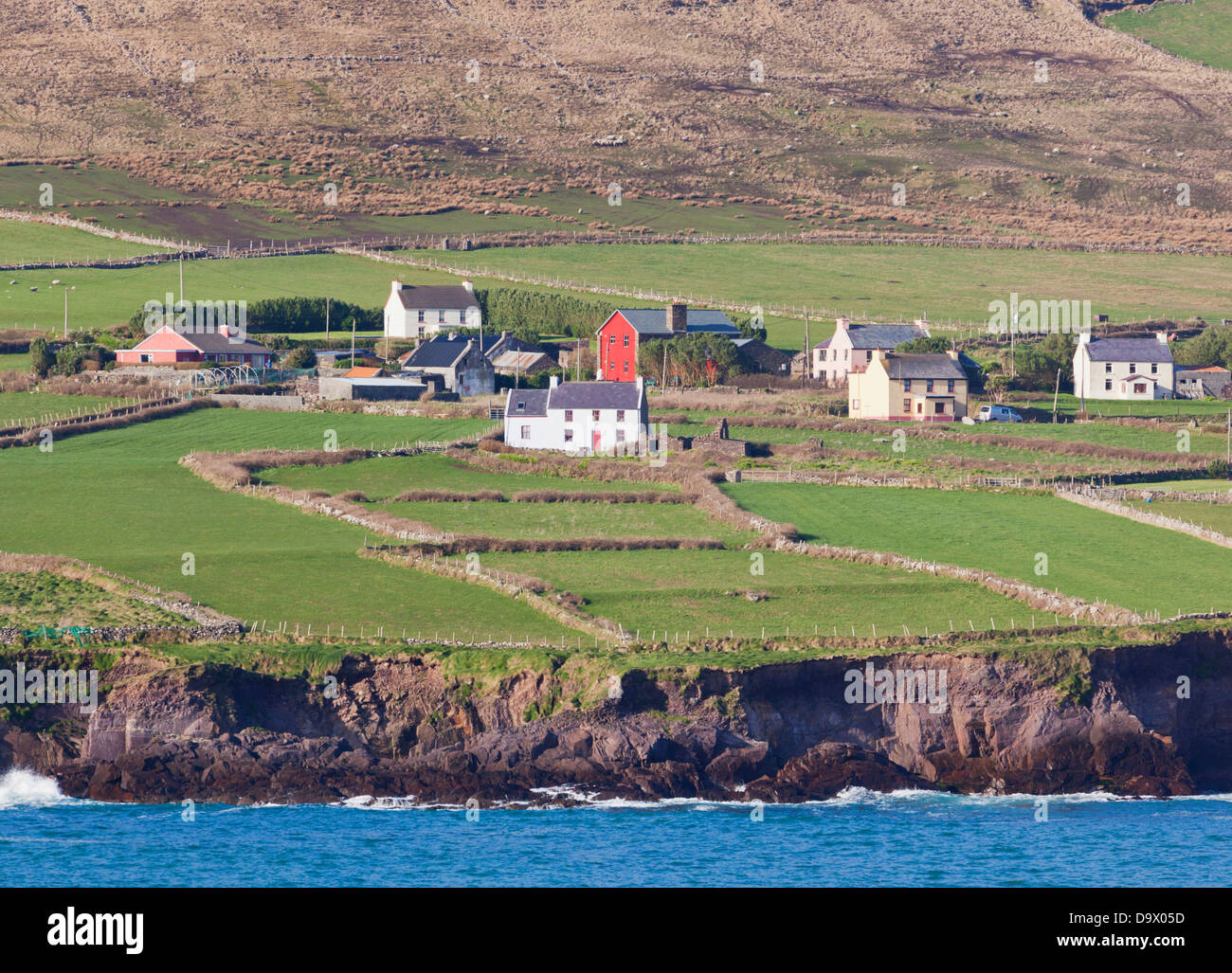 Cluster Of Houses Beside Smerwick Harbour; Dingle Peninsula County