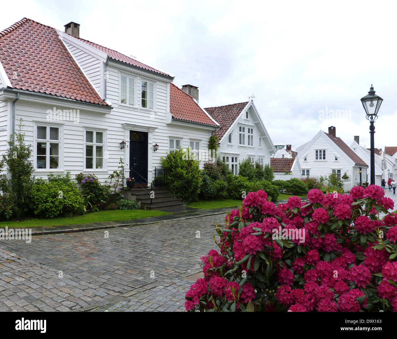 Wooden houses in Stavanger Old Town, Norway. Stock Photo