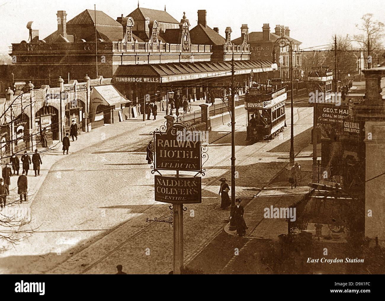 East Croydon Railway Station early 1900s Stock Photo