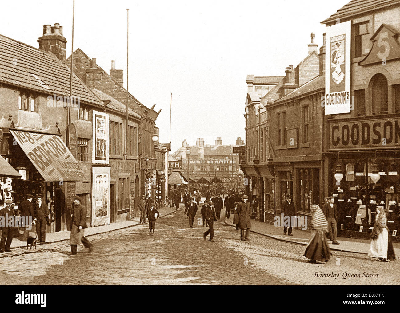 Barnsley Queen Street early 1900s Stock Photo