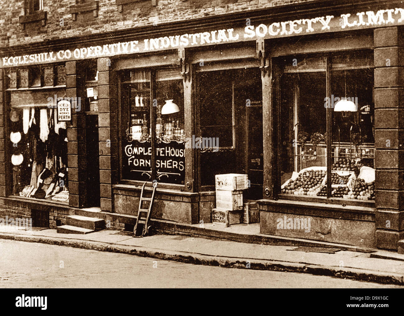 Eccleshill Cooperative Store near Bradford early 1900s Stock Photo