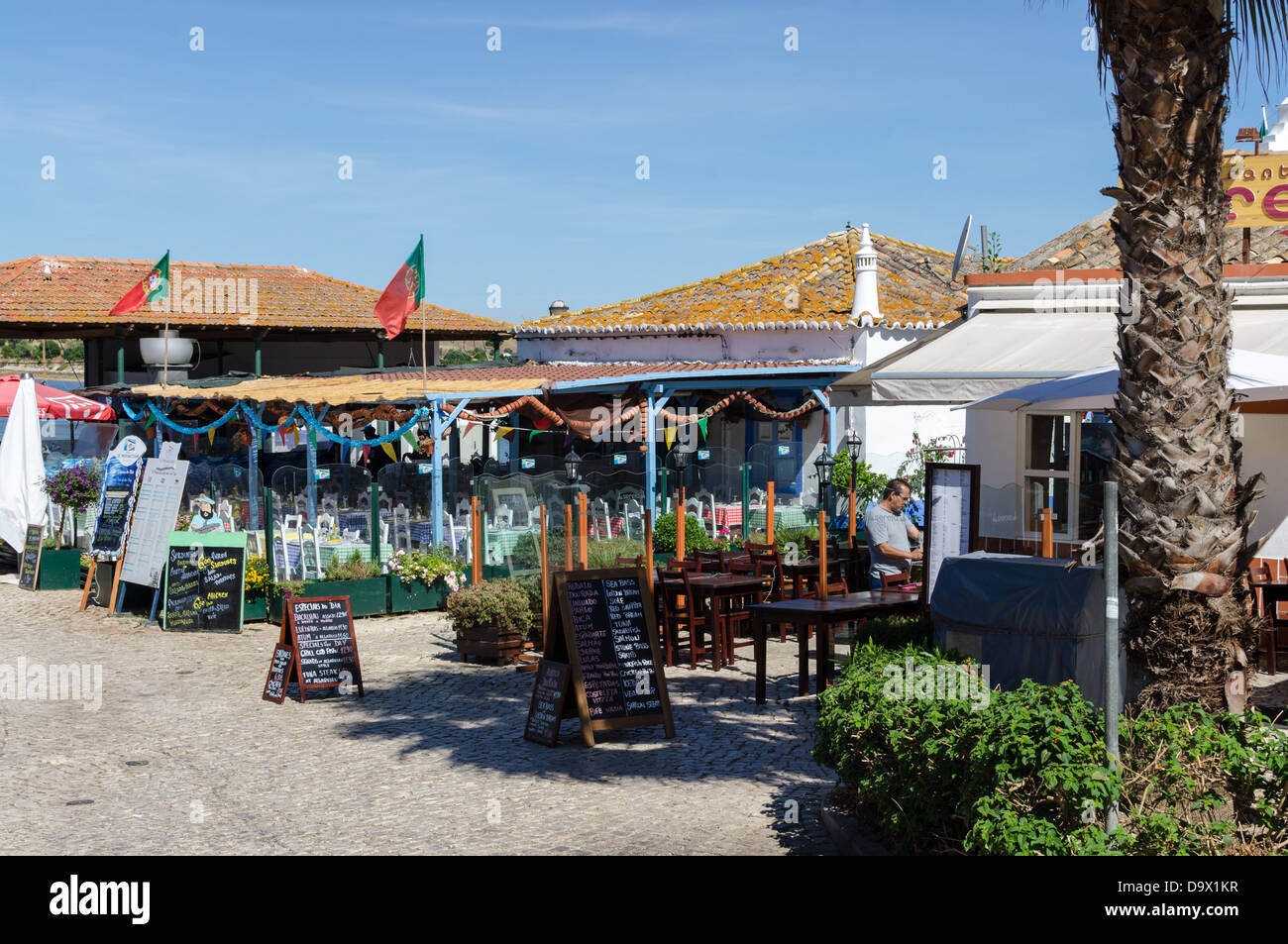 Traditional fish restaurants in the fishing town of Alvor, Portugal