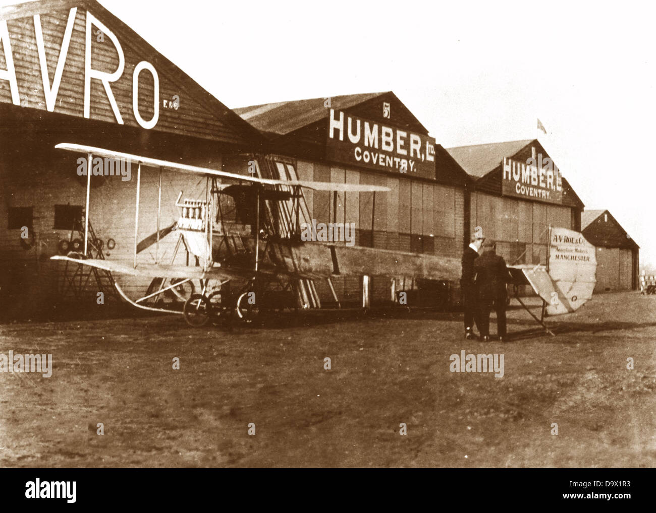 AVRO Duigan Biplane, Humber Works, Coventry early 1900s Stock Photo