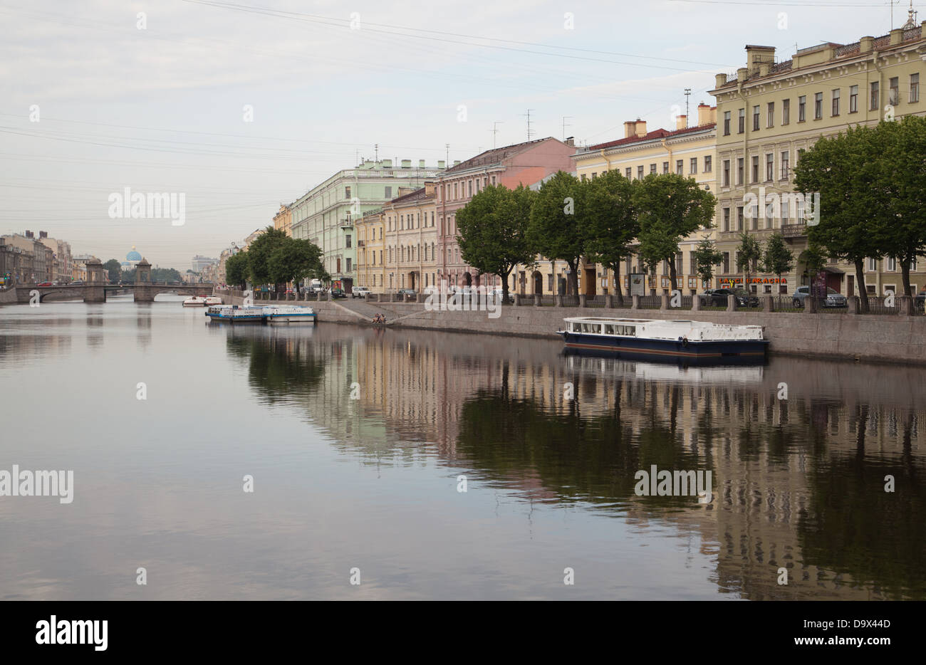 Reflections in the river Fontanka, Saint Petersburg, Russia Stock Photo ...