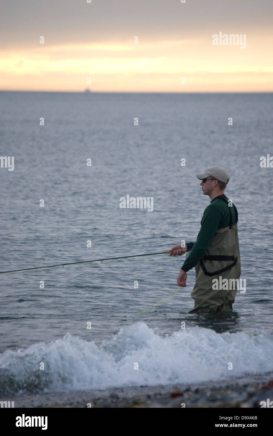 Fishing for Pink Salmon, also known as Humpies on Whidbey Island,Washington, Admiralty Inlet
